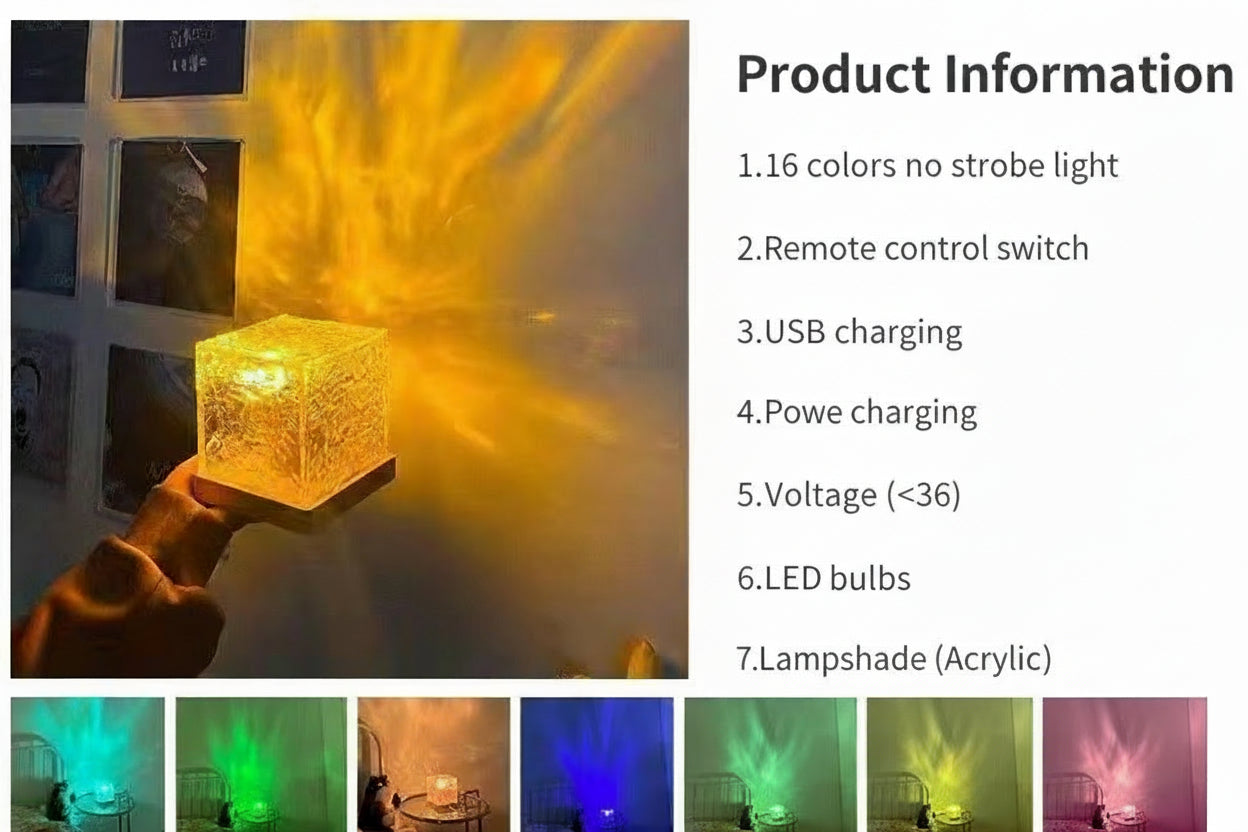 Internet celebrity rotating water ripple night light