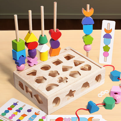 Children's geometric wooden beaded five-piece set