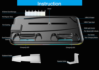 PS5 Slim Charging and Cooling Station