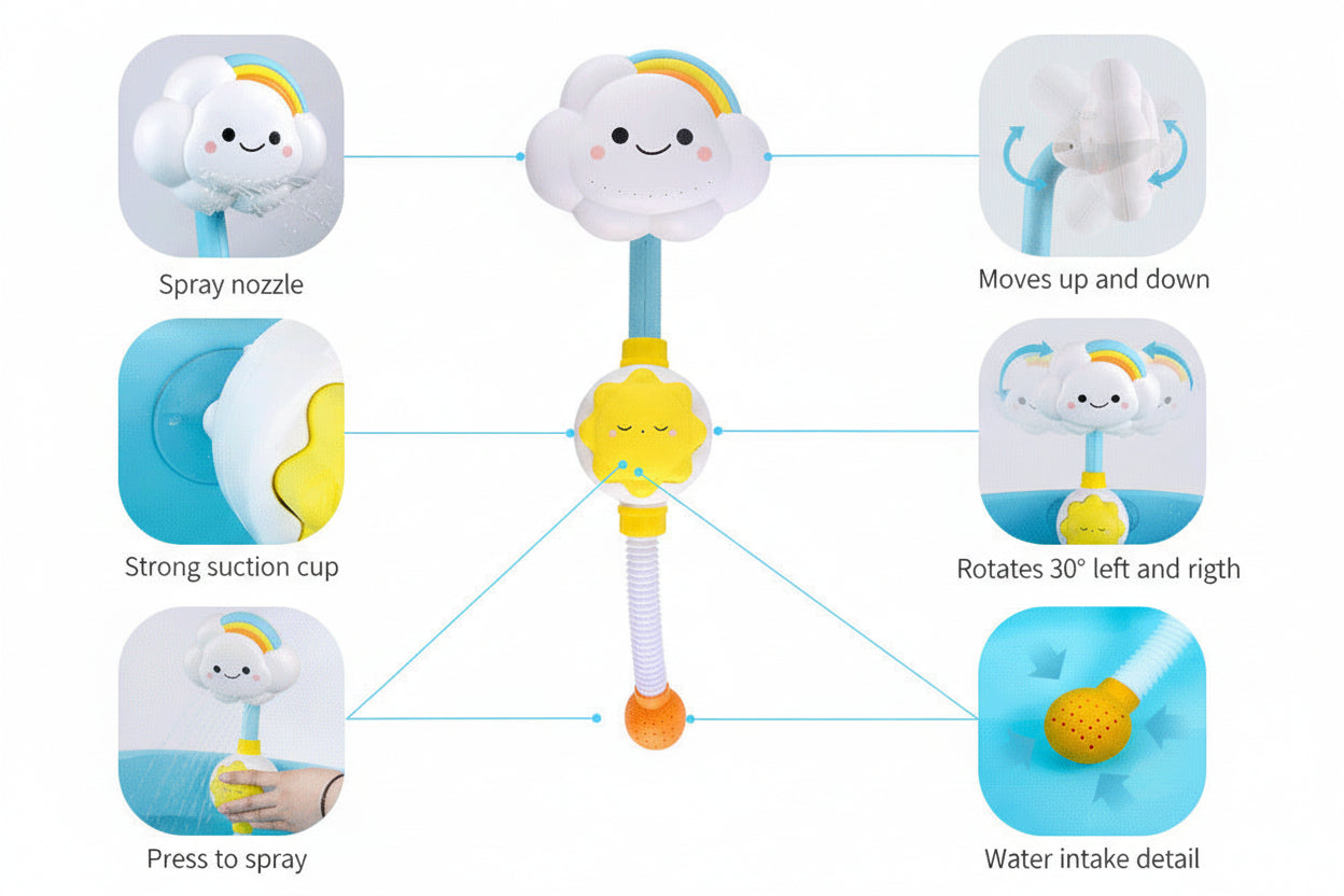 Children's bath spray sunflower bathroom water toys