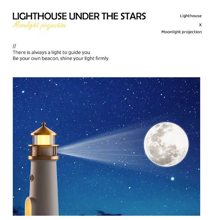 Moon Projection Lamp Lighthouse